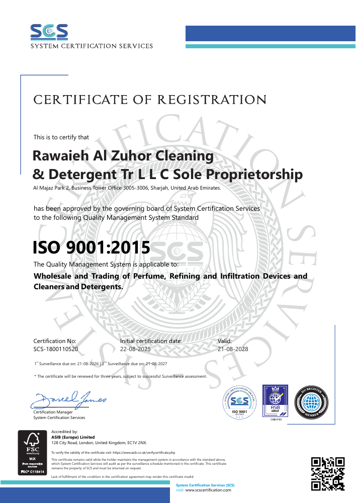 ISO 9001:2015 certificate preview
