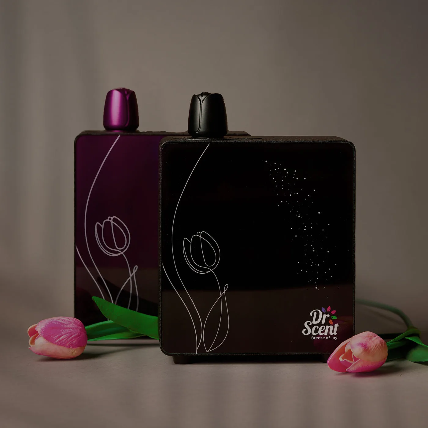 Black and purple ECO Tulip diffusers