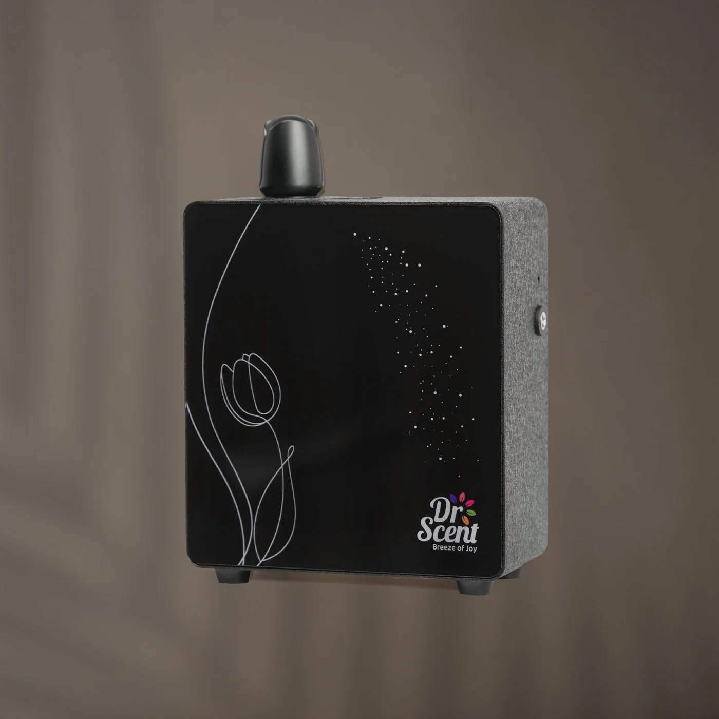 Angled view of the black ECO Tulip diffuser